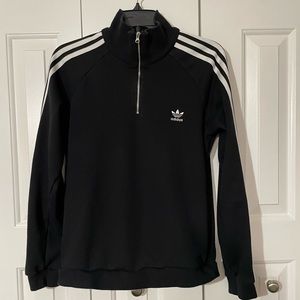 Women’s Black Adidas Quarter Zip Pullover-Large